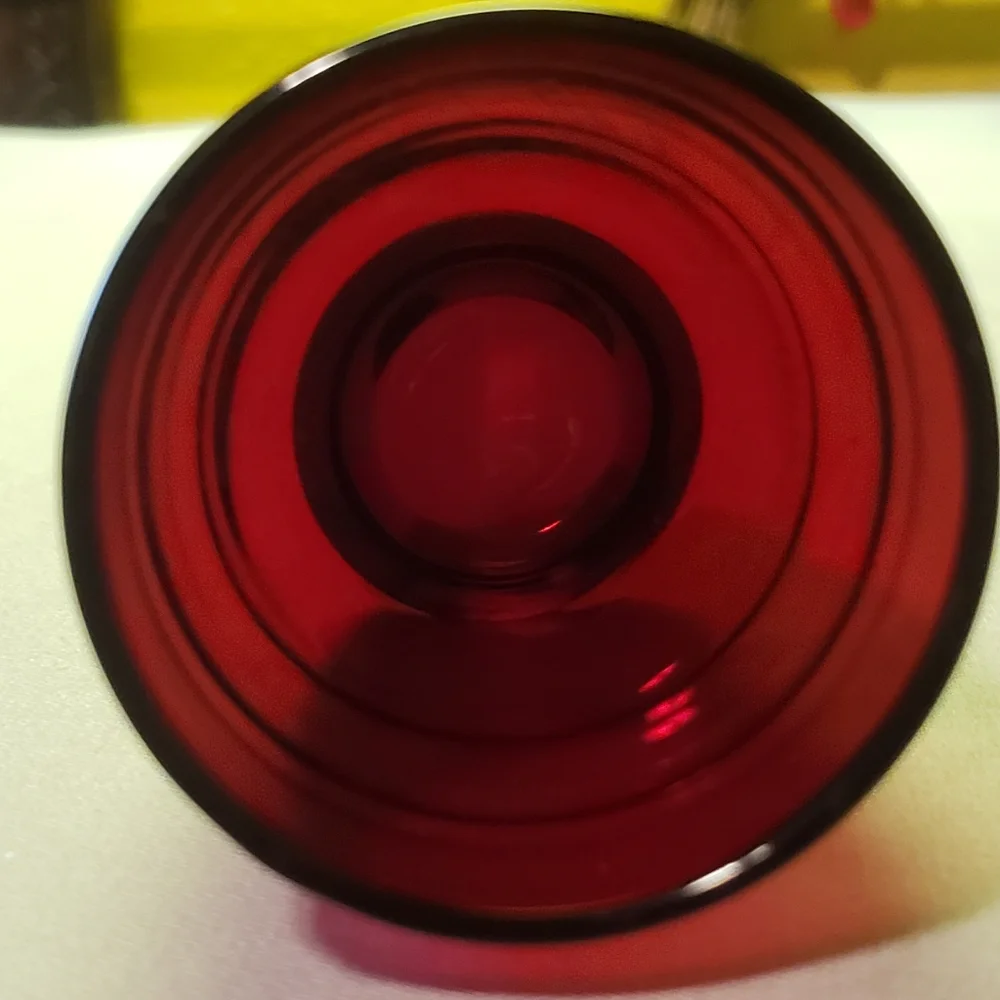 Vtg Juice Glass Baltic Royal Red/Anchor Hocking